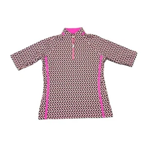 Tail White Label Pink Black White Sport Mockneck Short Sleeves Polo Golf Shirt S - Picture 1 of 7
