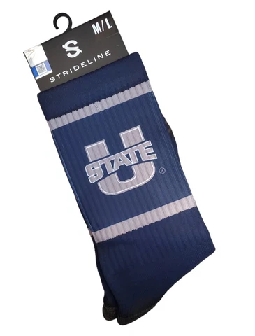 NCAA University Utah State Strideline Crew Socks Student Alumni Fan Gift Cover
