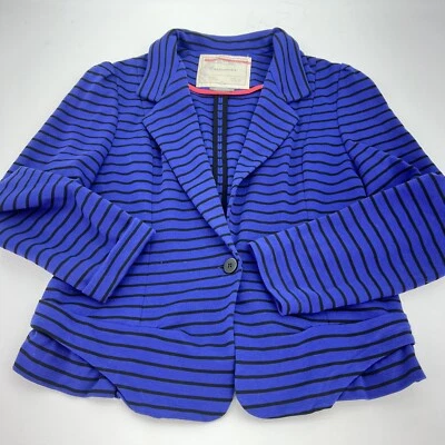 Chaqueta Blazer Anthropologie Cartonnier Mujer Grande Azul Negro Manga Larga Foto 1 de 4
