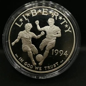 1 DOLLAR SILBER 1994 S BE FUSSBALL WM USA 577090 EX. / PROOF SILV - Bild 1 von 3