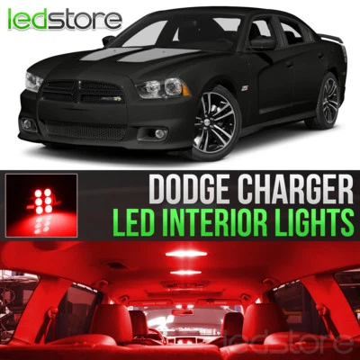 2011-2014 Dodge Charger Red Interior LED Lights Kit Package - Image 1 of 4