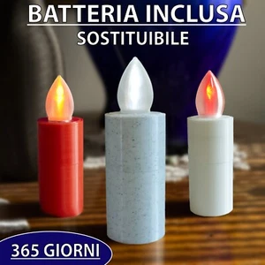 LUMINO CIMITERO VOTIVO lumini a batteria lunga durata 1 Anno 3,2x10cm - Foto 1 di 5
