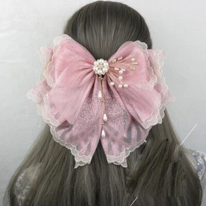 Lolita Niñas Moño Clip de Pelo Prendas para la Cabeza Tocado Princesa Hada Juegos con disfraces Rosa - Imagen 1 de 14