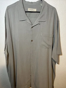 Tommy Bahama Original Fit Short Sleeve Button Down Men’s Sz 3XL 100% Silk Gray - Picture 1 of 5