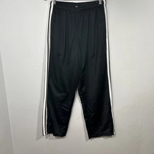 Tek Gear Track Pants Mens M Black Elastic Waist Drawstring - Picture 1 of 6