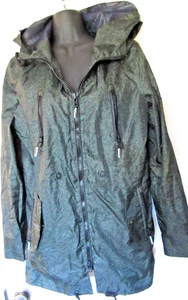 Super Dry Sport camo print hooded full zip windbraker womens sz S Green black - Picture 1 of 11