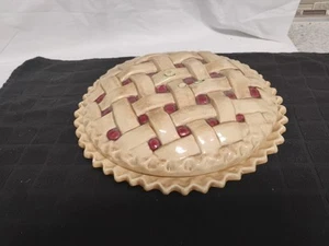 11" handbemalte Vintage Kuchenform mit Deckel, hatte Kirschstück als Griff. - Bild 1 von 24