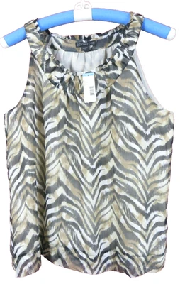 TB07944 NUEVO CON ETIQUETAS COVINGTON Mujer Poliéster Halter Camiseta sin Mangas Animal Talla L Foto 1 de 4