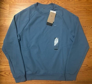 ¡NUEVO CON ETIQUETAS! Hombres Nike Primary Fleece Dri-Fit UV Performance Crew Azul M FZ0971-429 - Imagen 1 de 9
