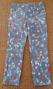 Lisette Montreal Damen Knöchelhose PullOn Größe 6 marineblau weiß Nadelstreifen & Blumen - Bild 1 von 12