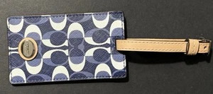 Coach Peyton Dream C Blue And White Luggage Tag - Picture 1 of 5