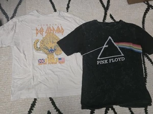 Band Tees, Pack Of 2, Kids Large, Def Leppard And Pink Floyd - Picture 1 of 5