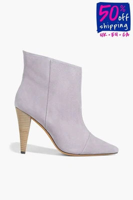 PVP €445 IRO Gamuza Cuero Botines US7 UK5 FR38 Púrpura Hecho en Portugal Foto 1 de 4