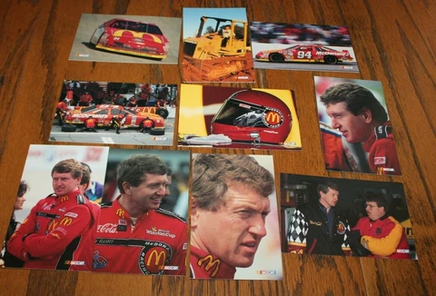 Lot of 10 of 10 Bill Elliott Postcards #94 McDonalds Cover