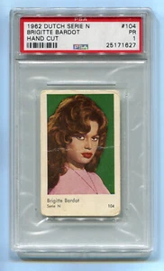 1962 Dutch Gum Movie Cards Serie N 104 Brigitte Bardot PSA 1 film Pop 1 Highest - Picture 1 of 2