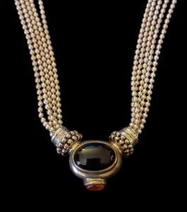 Vintage Joseph Esposito 925 Sterling 5 Strand Snap Pendant Convertible Necklace - Picture 1 of 7