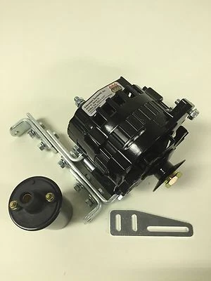 New Willys Jeep Alternator One Wire Black 12V 105A, 5/8" Pulley, Bracket, Coil - Изображение 1 из 4