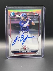 2023 Bowman Chrome 1st Bowman Juan Benjamin Refractor Auto /499 Guardians