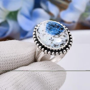 Anillo de Azurita Azul K2, Plata de Ley 925 Hecho a Mano Hermoso Anillo de Piedras Preciosas '' - Imagen 1 de 3
