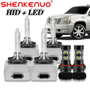 HID/LED Headlight Bulbs for Cadillac Escalade 2007-2014 High Low Beam Fog Light - Picture 1 of 20