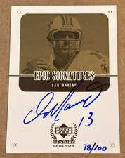 DAN MARINO 1999 Upper Deck Century Legends Box Epic Signatures GOLD AUTO #78/100