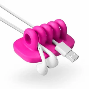 Quirky Cordies . Desktop Cable Management & Cord Anchor - Phone / laptop - PINK - Picture 1 of 3