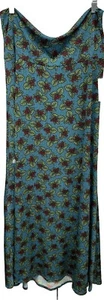 NEW LuLaRoe XL Blue Green Maroon Black Dainty Floral Slinky Maxi Skirt Dress - Picture 1 of 7