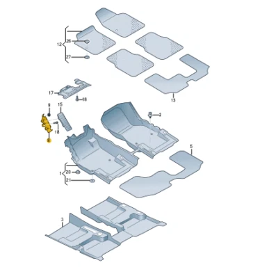 NEW VOLKSWAGEN TERAMONT FOOTREST BRACKET 3CN864775 ORIGINAL - Image 1 of 4