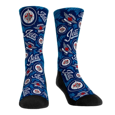 Women's Rock Em Socks Winnipeg Jets Logo Sketch Crew Socks Cover