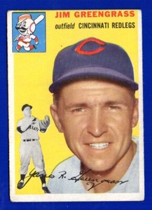 JIM GREENGRASS reds 1954 TOPPS #22 VERY GOOD