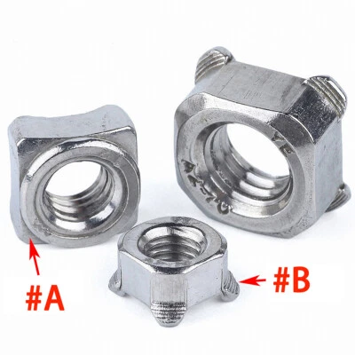Vierkant Schweißmutter M5 M6 M8 M10 M12 Edelstahl A2 V2A rostfrei Mutter DIN 928 - Bild 1 von 4