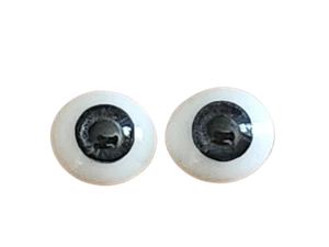 8mm Grey Blue Oval Glass Eyes Reborn Baby Doll Making Supplies - Picture 1 of 7