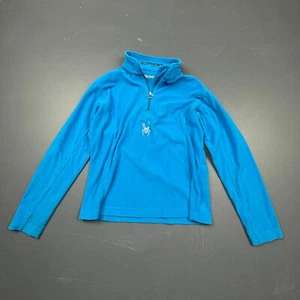 Spyder Boys Fleece Pullover Sweater Medium Blue Half Zip Winter Ski Base Layer - Picture 1 of 10