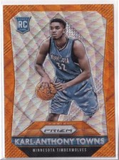 Karl-Anthony Towns 2015-16 Panini Prizm ORANGE WAVE PRIZM Rookie RC #328