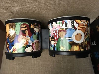 Детские ударные напольные двойные барабаны бонго REMO 6 дюймов и 5 дюймов на ножках - Изображение 1 из 4