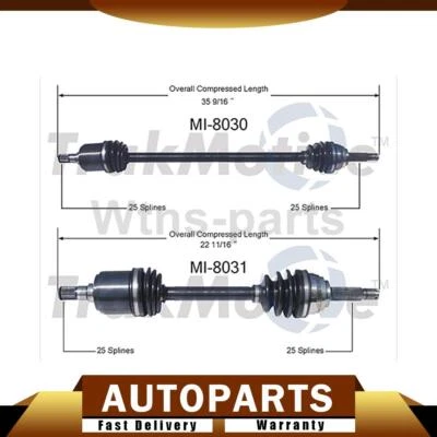 2X TRAKMOTIVE FRONT CV JOINTS AXLE SHAFT SHAFTS FOR PLYMOUTH CHAMP 1979-1982 - Image 1 of 4