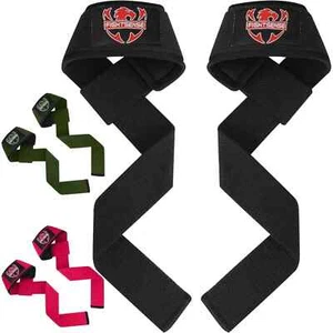 FIGHTSENSE Lifting straps for weightlifting, Gym wrist straps for men women - Picture 1 of 30