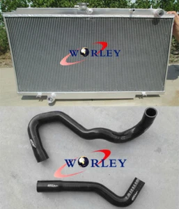 Aluminum Radiator+Hose For Nissan Patrol Y61 GU 4.2L TD42 Turbo Diesel MT BLACK - Picture 1 of 11