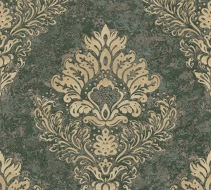 Tapete Vlies Ornamente beige dunkelgrün Metallic 37901-1 (3,24€/1qm) - Bild 1 von 5