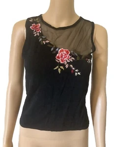 Alfani Embroidered Top Small Petite Sleeveless - Picture 1 of 13