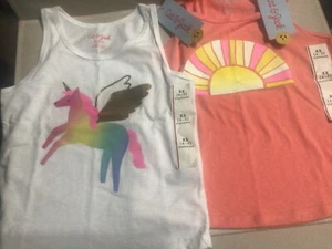 Cat & Jack Girls Tank Top Lot XS 4/5 NWT Unicorn Sun - Picture 1 of 6