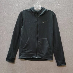 Nike Boys Sweatshirt Large Gray Hoodie Pockets Full Zip Long Sleeve Dri Fit - Picture 1 of 7