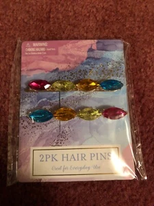2 PK HAIR PINS BLUE GREAT FOR EVERYDAY USE, NEW. - Picture 1 of 1