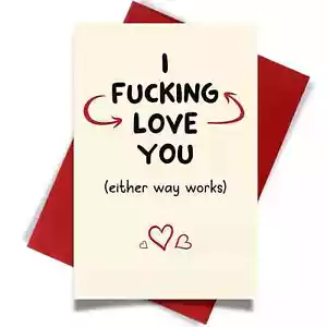 Valentines Day Cards for Him and Her - Funny Hilarious Greeting Card with Envelo - Picture 1 of 4