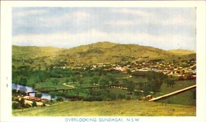 Overlooking Gundagai NSW Postcard. Vintage 50's 60s Old Cut Down - Picture 1 of 2