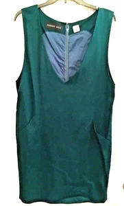 Vtg August Silk Women Overall Dress Silk & Wool Blend Pinafore Green Jumper Sz 6 - Picture 1 of 6