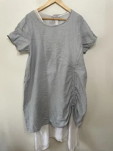 Abito Saga doppio strato lino taglia unica Italia Boho Lagenlook oversize donna - Foto 1 di 8