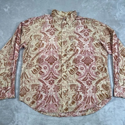 Camisa Ralph Lauren Para Hombre Grande Beige Rosa Paisley Ligera Abotonada Algodón Foto 1 de 4