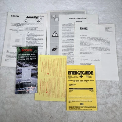 Bosch Aquastar Calentador de Agua Manual Papeleo Modelo 125b Lp 125b Ng Instrucciones Foto 1 de 2