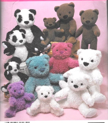 🌻 SIMPLICIDAD #3787 - 18" - 25" - 30" PATRÓN DE OSOS DE PELUCHE DE PELUCHE Y ARTICULADOS UCFF Foto 1 de 4